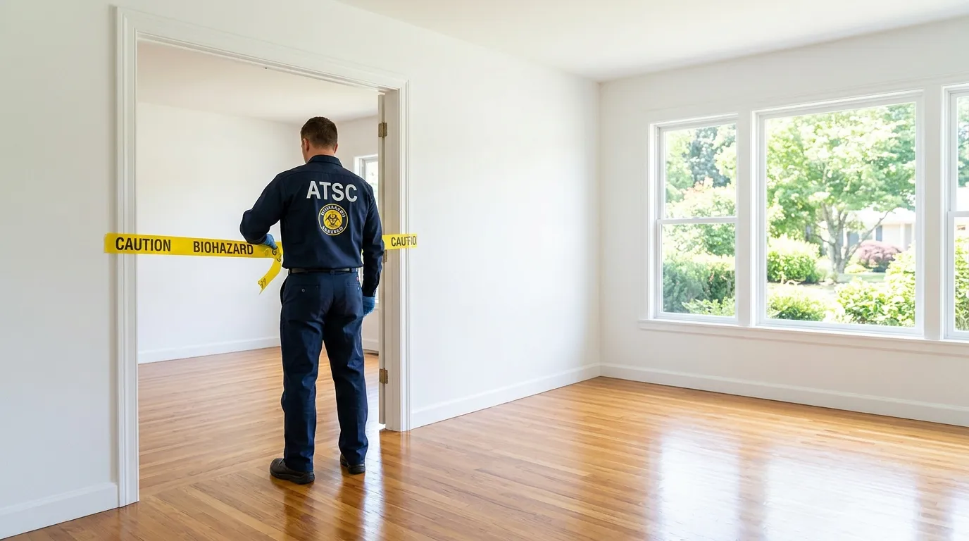 Certified biohazard cleanup crew performing Trauma Scene Cleanup in Irondale